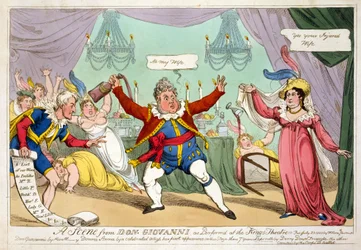 Une scène de Don Giovanni telle que jouée au Kings Theatre, pub. 23 juillet