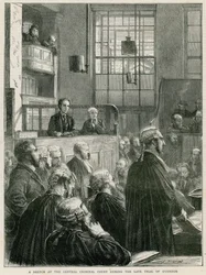 Croquis au Central Criminal Court pendant le récent procès d