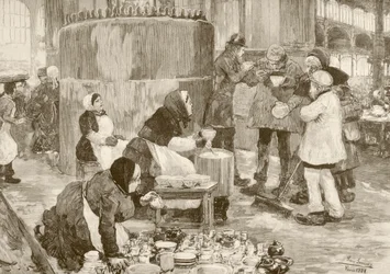 Une soupe populaire à Paris dans les années 1800
