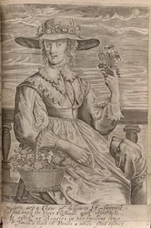 Une femme avec des fleurs, illustration de 