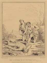 Abel assassiné par son frère Caïn, Genèse (gravure)