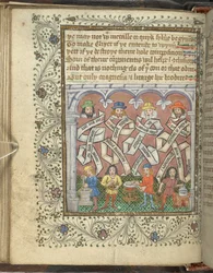 Les alchimistes Geber (800 ou 900 après J.-C.), Arnold de Villanova, Rhasis et Hermès Trismégiste, de 