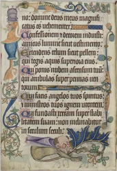 Add. 42130, f.182v Psaume 103, avec grotesques, du 