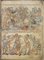 Add 47682 f.40 Pairs et roturiers se battant à la bataille de Bannockburn, tiré de la 