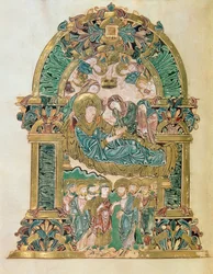 Assomption de la Vierge, du Bénédictional de St. Aethelwold, Winchester, c.980