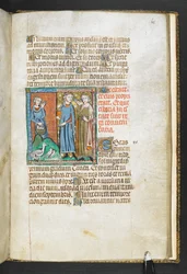 Aristote pointant des oiseaux apportés au roi, de Secretum Secretorum, c.1326-27 (vélin)