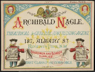 Publicité pour Archibald Neagle, agent publicitaire