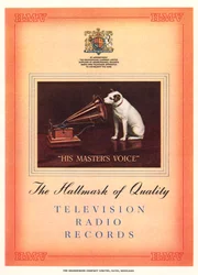 Publicité pour La Voix de son Maître, illustration du catalogue de l