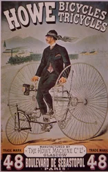 Publicité pour les bicyclettes Howe (lithographie en couleur)
