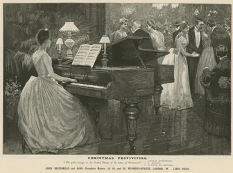 Publicité pour le fabricant de pianos John Brinsmead and Sons, Wigmore Street, Londres