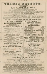 Annonce pour la régate de la Thames, 1843