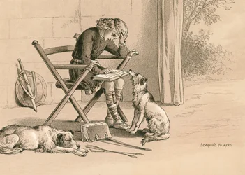 Alfred apprenant à lire