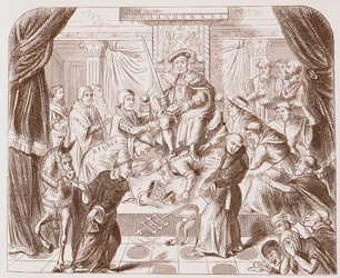 Image allégorique de Henri VIII piétinant le pape Clément, d