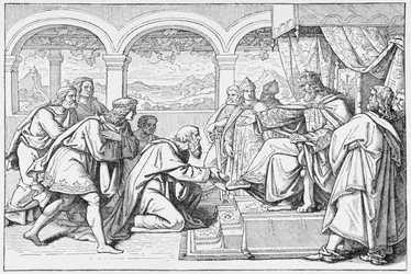 Ambassadeurs de Haroun al Raschid (c.766-809) devant Charlemagne (768-814), de L