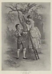 Idylle dans un verger (litho)