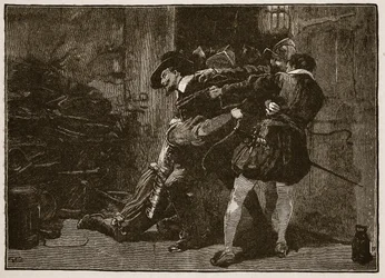 Arrestation de Guy Fawkes, illustration de Cassells Illustrated History of England