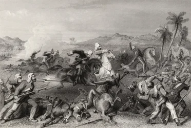 Attaque des mutins de Sealcote par la cavalerie irrégulière du général Nicholson en 1857, de 