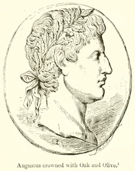 Auguste couronné de chêne et d