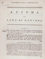 Axiomes, ou Lois du Mouvement, du Volume I des Principes mathématiques de la philosophie naturelle par Sir Isaac Newton (1642-1727) 1777