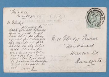 Dos de la carte postale de Jim Hogan, 1907