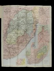 Grande carte de Bacon du Transvaal, État libre d
