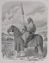 Cavalier Baghirmi en armure matelassée, de 