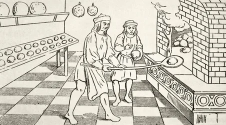 Cuisson du pain au 15ème siècle, de 