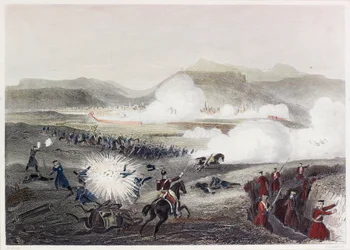 Bataille de Kars (gravure en couleur)