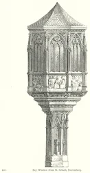 Fenêtre en baie de St Sebald, Nuremberg (gravure)