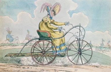 Bicyclette à trois roues, le passe-temps des dames, 1819