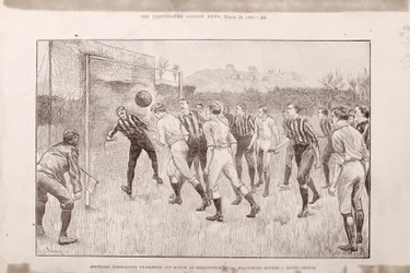 Blackburn Rovers contre Nottingham County au Kennington Oval, de The Illustrated Sporting and Dramatic News, 23 mars 1891