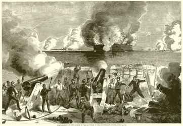 Bombardement de Fort Sumter par les batteries des États confédérés, 13 avril 1861