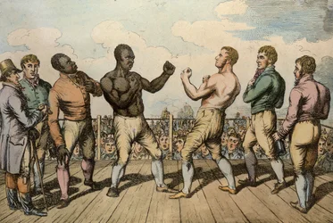 Match de boxe entre Cribb (1781-1848) et Molineaux (d.1818) à Thistleton Gap, Rutland, 1811