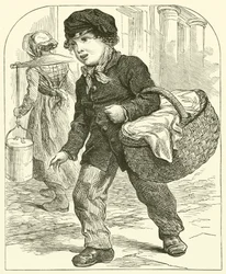 Garçon avec panier (gravure)