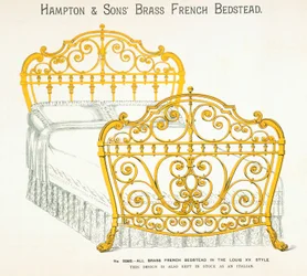 Lit en laiton français du Catalogue de meubles de Hampton and Sons, 1902