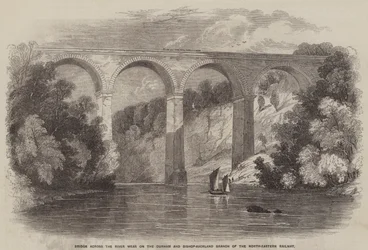 Pont sur la rivière Wear sur la branche Durham et Bishop-Auckland du chemin de fer du Nord-Est