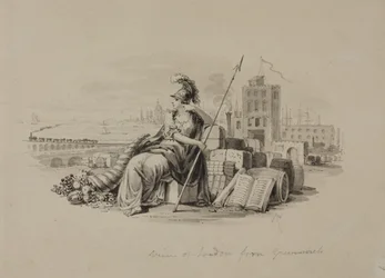 Britannia, vue de Londres depuis Greenwich