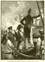 Le capitaine Walpole interceptant les navires du duc de Saldanha