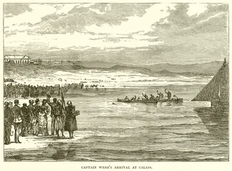 Arrivée du capitaine Webb à Calais