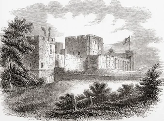Château de Carlisle, Carlisle, Cumbria, Angleterre vu ici au 19ème siècle, de Old England: A Pictorial Museum, pub. 1847