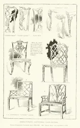 Dessins caractéristiques de chaises Chippendale