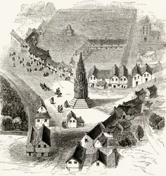 Charing Cross, Londres, au XVIe siècle, vers 1865
