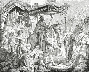 Charles IV, empereur romain germanique, visitant le pape Urbain V à Avignon en 1365, 1882