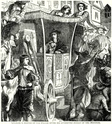 Charles Ier hué par le Pépole après sa tentative d