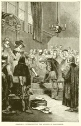 Charles Ier interrogeant le président du Parlement