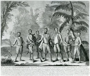 Chefs Cherokee de Caroline, vers 1730 (gravure)
