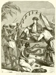 Cheyte Sing rendant hommage à Warren Hastings