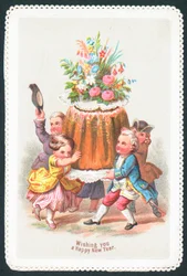 Enfants aristocrates portant un pudding