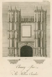 Cheminée dans la salle de Chine, Strawberry Hill, Twickenham, Londres