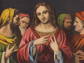 Le Christ et les docteurs juifs (chromolithographie)
